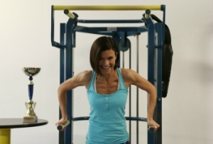 Exercising on a Multi-Trainer - closeup
