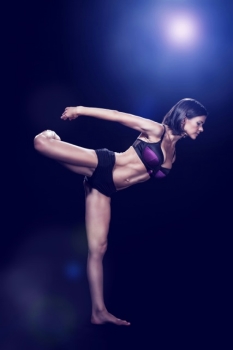 Fitness Athlete and Competitor Tanja Baumann - Straight leg pose