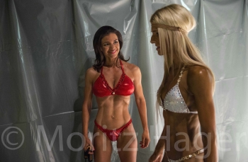 Tanja backstage with fellow athlete